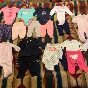 18 piece lot of winter 3-6 month girl